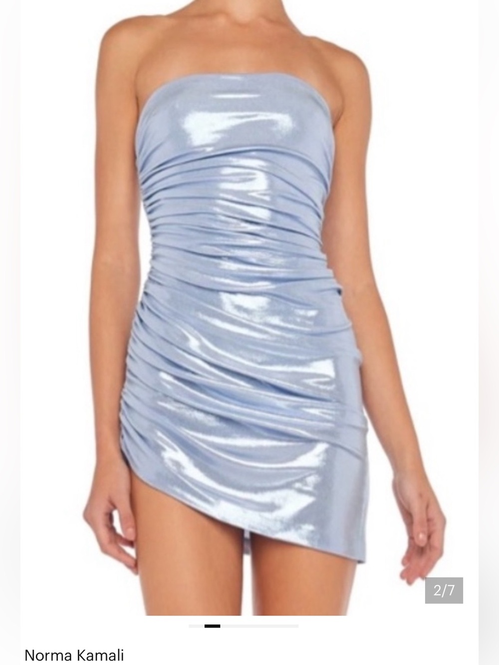 Norma Kamali Diana Strapless Mini Pickleball Dress
